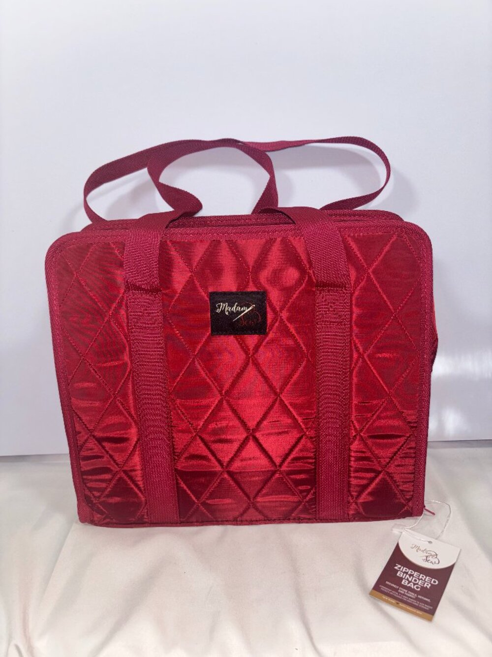 NWT Madam Sew Red Zippered Multi-Pocket Binder Bag Sewing Organizer